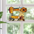 thumbnail image 6 of HuiXinOu Sewing Machine Acrylic Wall Decor, Flat Hanging Craft Room Art, Gift for Tailor, Seamstress, 8 Inch Decorative Pendant with Ribbon, 6 of 6
