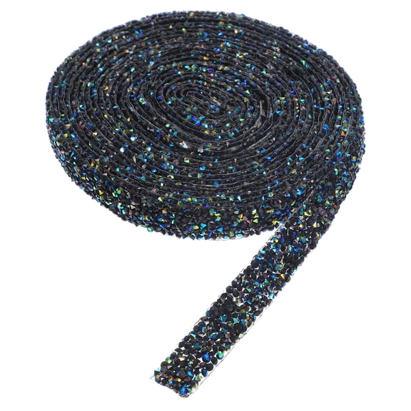 FUEENIRVA Black Resin Rhinestone Roll Trim for Clothes, Bags, Shoes, and Craft Decoration Accessories