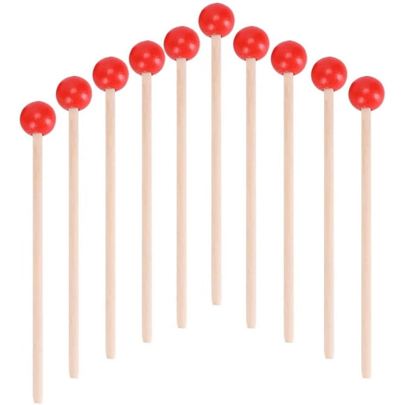 12 pcs Wood Mallets Percussion Sticks Drum Mallet with Wooden Handle Rubber Head Hammer Mallet Pounding Toy for Energy Chime Wood Block Bells Kids Toddler Gifts