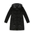 thumbnail image 3 of Qetyuw Womens Winter Fleece Lined Long Puffer Coat Casual Full Zip Up Open Front Down Coat Chunky Casual Hooded Jacket, 3 of 8