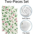 thumbnail image 2 of Soft Hand Towels 2 Packs Bath Towels Flowers with Intersect Branches of Leaves Absorbent Washcloths Multipurpose for Bathroom Gym Hotel Spa, 2 of 6