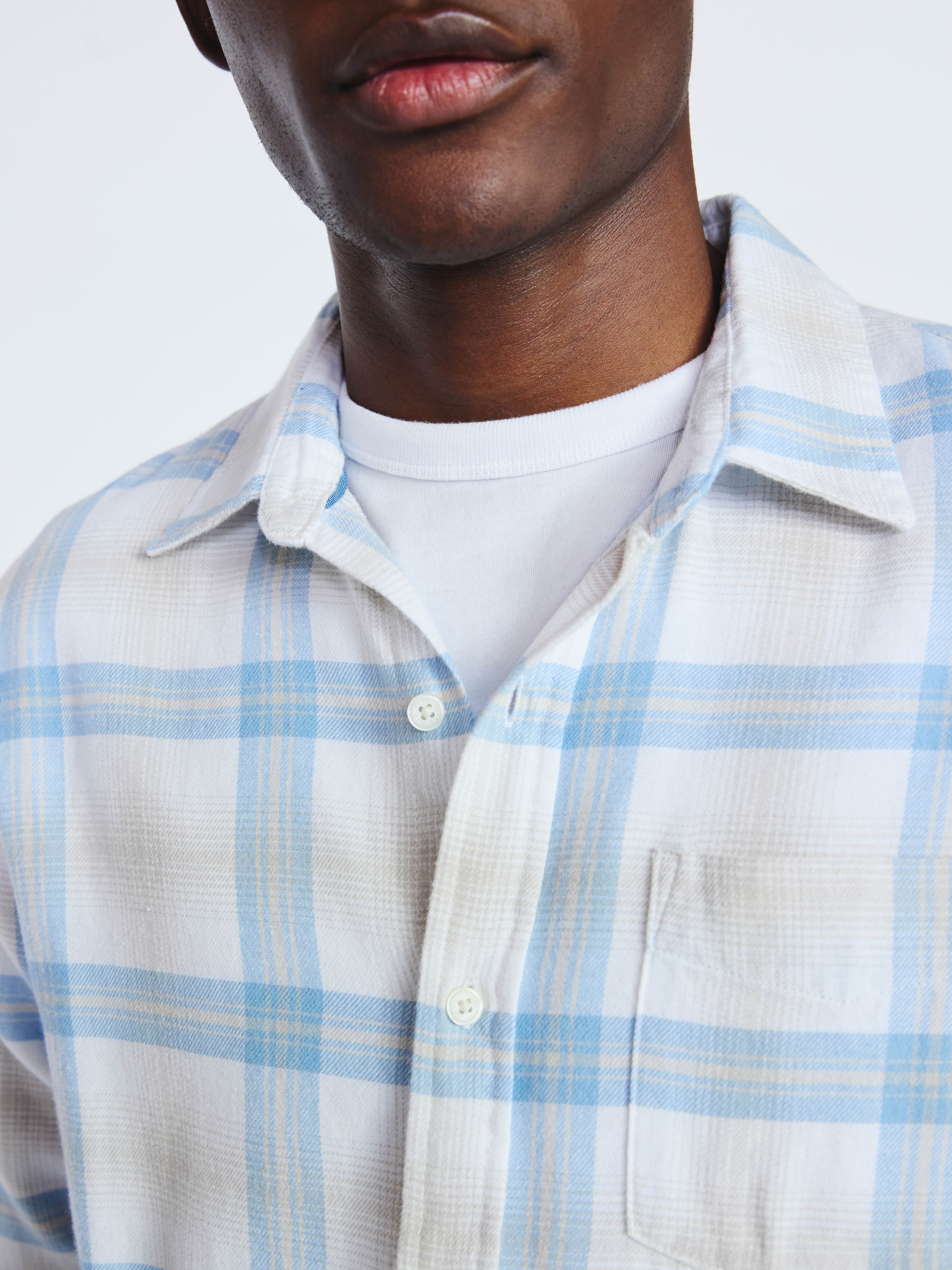 Free Assembly Men's Button Front Flannel Shirt with Long Sleeves, Sizes S-3XL