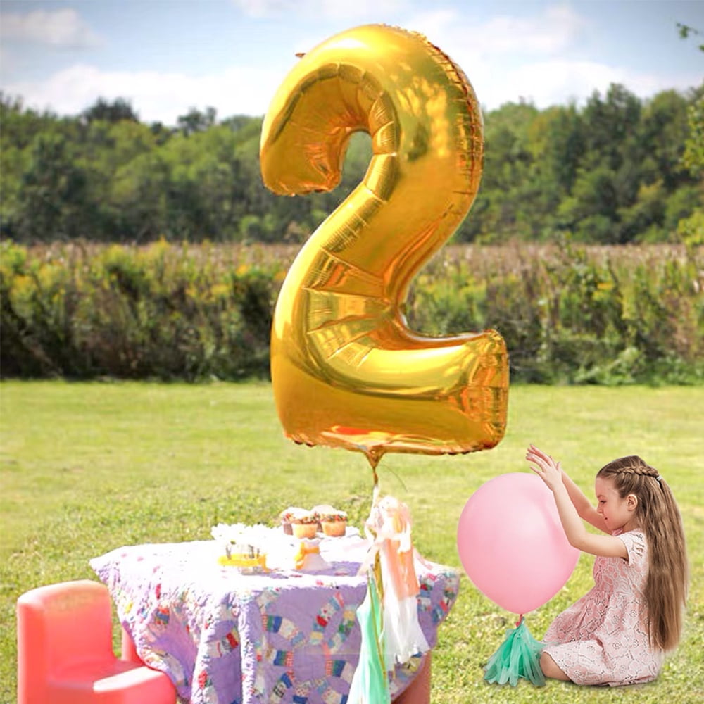 40 Inch Gold Large Numbers Balloon 0-9(Zero-Nine) Birthday Party Decorations,Foil Mylar Big Number Balloon Digital 0 for Birthday Party,Wedding, Bridal Shower Engagement Photo Shoot, Anniversary