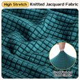 thumbnail image 4 of Funda de otomana cuadrada, funda de otomana de jacquard con fondo elástico para sala de estar (Cian, tamaño grande), 4 of 7