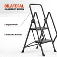 thumbnail image 3 of LUISLADDERS 2 Step Ladder with Handrails, Folding Step Stool with Widened Anti-Slip Pedal, 500lbs Lightweight Step Ladder 2 Step Folding, Multi-use for Home Kitchen Pantry Office, Black, 3 of 16