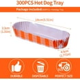 thumbnail image 2 of Bandejas para perritos calientes de 300 Uds., bandejas de papel para comida de 6 pulgadas respetuosas con el medio ambiente, bandeja rectangular para perritos calientes estriada blanca, band, 2 of 5