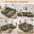 thumbnail image 3 of Aukfa 96" Cloud Sectional Sofa Deep Seat Boneless Couch Modular L-Shaped Couch, Right Chaise Corduroy Sofa for Living Room, Green, 3 of 9