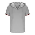thumbnail image 5 of DPTALR George Men’s Lightweight Athletic Short Sleeve Hoodies Solid Color T-Shirts GrayBig and Tall Men XXXL, 5 of 6