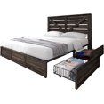 thumbnail image 5 of Papajet Full Size Farmhouse Bed Frame with 4 Drawers & Headboard, Heavy Duty Slats, Black, 5 of 8