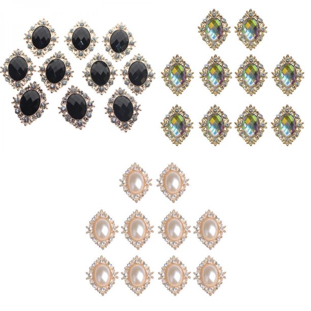 adornos de espalda plana 30 Uds. de Adornos de Botones Traseros Imitación de Cristal para Manualidades , , Ropa, Diadema , Negro AB Color Beige Negro AB Color Beige Magideal adornos de espalda plana
