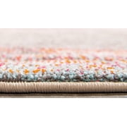 Unique Loom Medici Collection Area Rug - La Rambla (6 1 Round Light Blue/Beige)