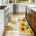 thumbnail image 4 of Sunflower Kitchen Rug Sets 2 Piece Anti-Fatigue Yellow Vintage Floral Farmhouse Non Skid Kitchen Floor Mats Cushioned Comfort Standing Mat Waterproof Sink Carpet(17.3 x 28 inch+17.3 x 47 inch), 4 of 6