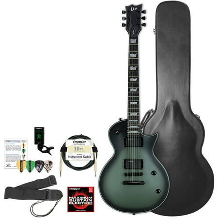 Artist Signature Guitars - ESP LTD BK600 Bill Kelliher Signature Military Green Sunburst Satin Electric Guitar with Hard Case and Accessories