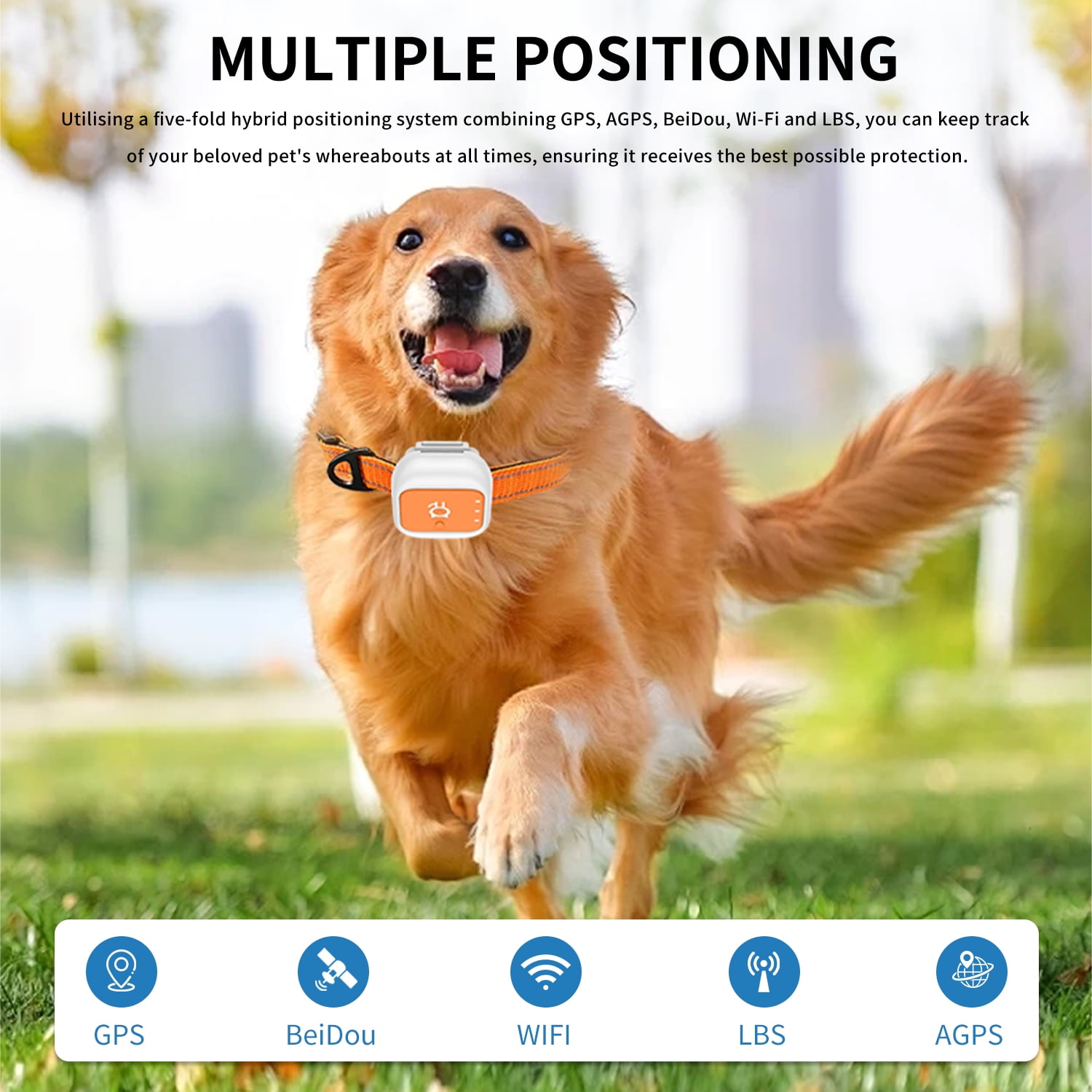 4G Pet GPS Tracker with Real-Time Positioning, Long Standby & Geofence Alerts – Multi-Band Waterproof Locator for Dogs, Cats & Outdoor Pets