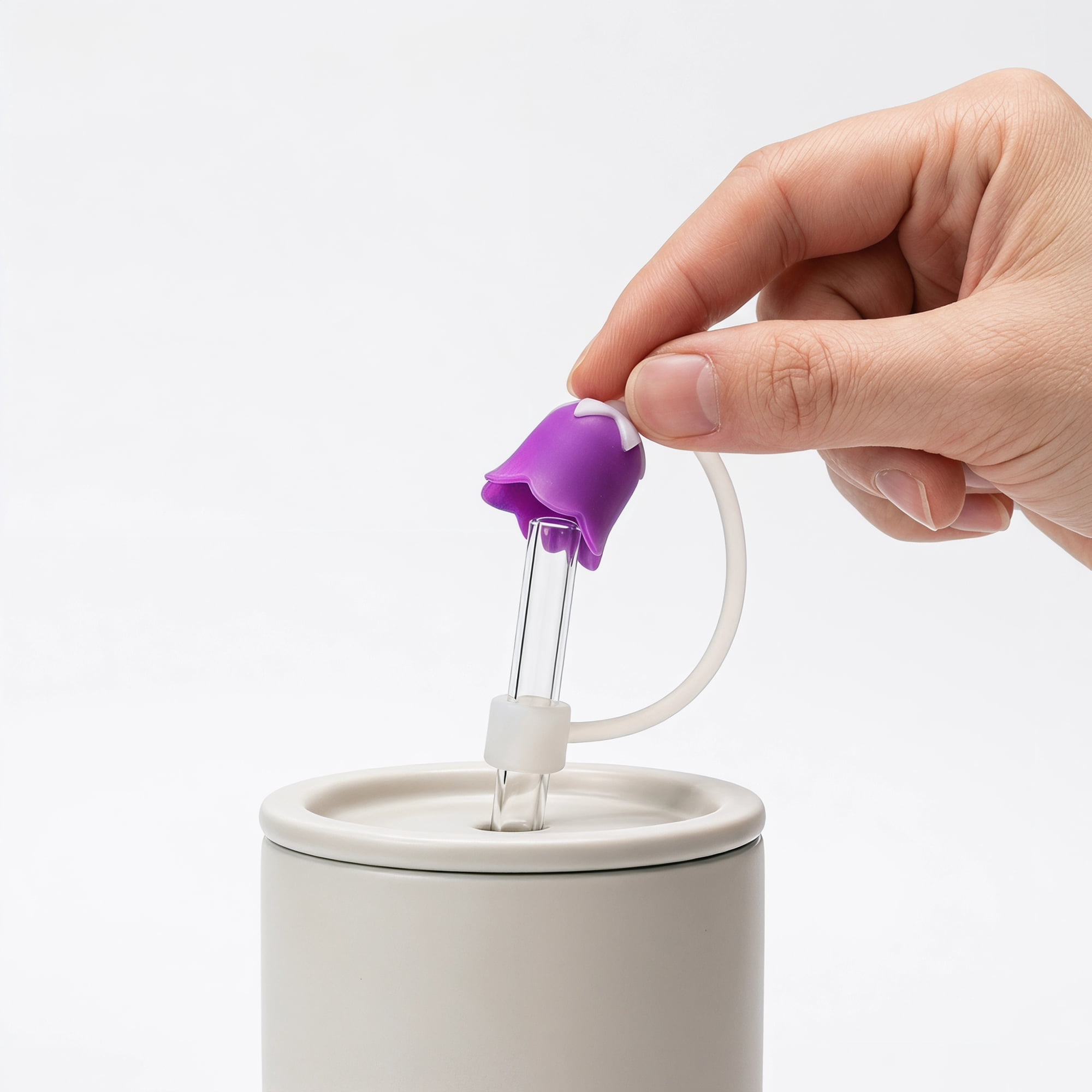 Unique Bargains Silicone Straw Caps Reusable Dust-Proof Toppers Dark Purple