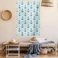 thumbnail image 2 of Anchor Tapestry, Anchors Zigzag Chevron Background Abstract Waves Monochromic Work of Art, Wall Hanging for Bedroom Living Room Dorm Decor, 60W X 80L Inches, Dark Green Turquoise, by Ambesonne, 2 of 5