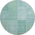 thumbnail image 2 of Addison Rugs Mayfield Washable Transitional Patchwork Teal Round Rug, 8' x 8', 2 of 5