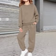 thumbnail image 2 of KAUOD 2 Piece Sweatsuits for Teen Girls Plain Fleece Hoodies Sweatpants Joggers Set Warm Casual Pullover Tracksuits Outfits, 2 of 6