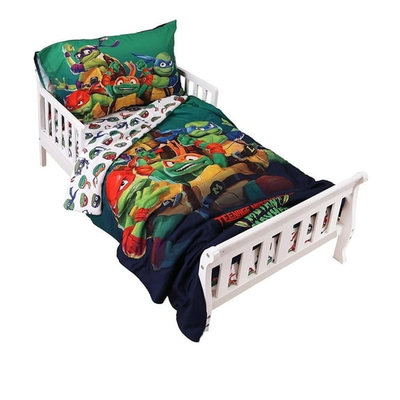 Teenage Mutant Ninja Turtles 3-Piece Toddler Bedding Sheet Set for Kids - Comforter, Fitted Sheet & Pillowcase