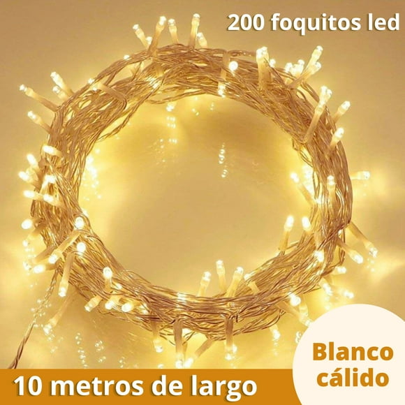 Series navideñas Blanco cálido 10 metros 200 Leds, series de luces navideñas LED de ahorro energético, para decorar interiores, navidad, bodas, año nuevo DOSYU DY-ICE200L-UL