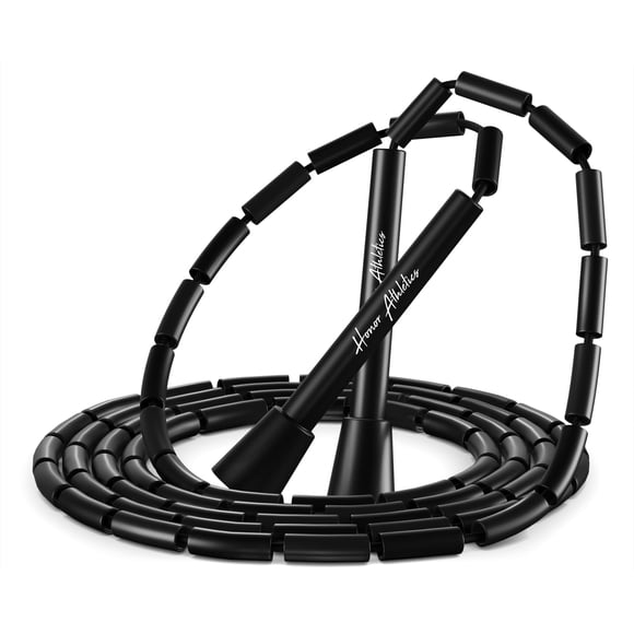 Honor Athletics - Beaded Jump Rope For Fitness And Freestyle - Black and Yellow… (Just Black)
