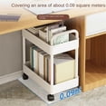 thumbnail image 3 of 2 Tier Rolling Utility Cart Storage Shelf Movable Storage Rack Kitchen Bathroom Slim Slide Organizer Snacks Toys Shelf, 3 of 5
