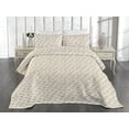 thumbnail image 2 of Ambesonne Exotic Quilted Coverlet 2 Pcs, Minimalist Animal Print Cat, Twin Size, Eggshell Warm Taupe Tan, 2 of 4
