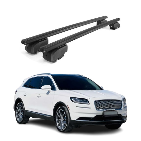 Lockable Roof Rack Cross Bars Carrier for Lincoln Nautilus 2019-2023 Black
