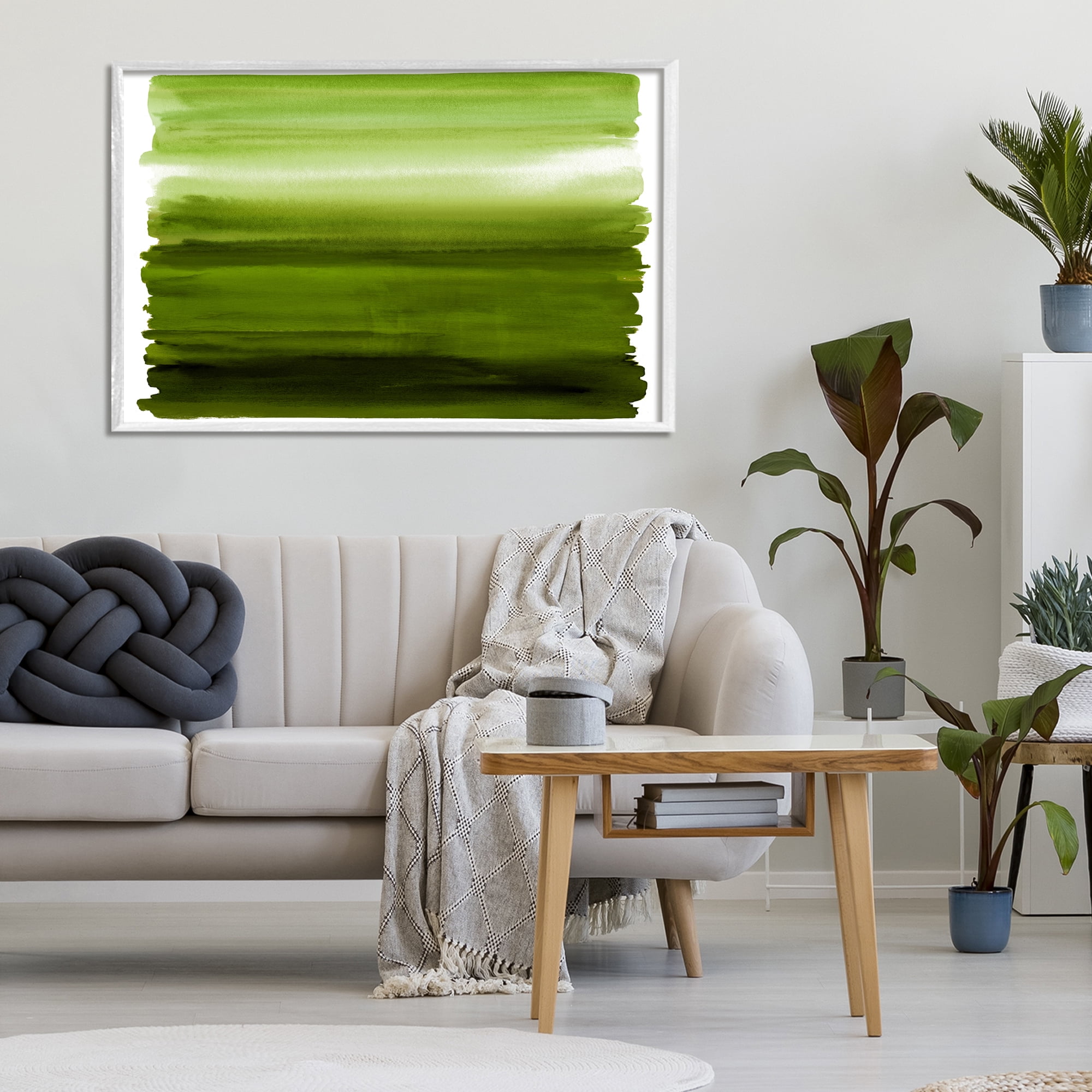 Stupell Industries Ombre Green Gradient White Framed Giclee Art, design by Allie Corbin