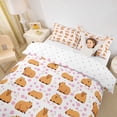 thumbnail image 2 of Erosebridal Cartoon Capybara Queen Duvet Cover Set For Kids,Pink Cherry Blossoms Bedding For Boys Girls,3 Pieces,No Comforter,Lightweight Room Decor, 2 of 5