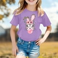 thumbnail image 2 of JAJAHO Easter Boys Girls T Shirt Bunny Print Casual Short Sleeve Loose Fit Round Neck Tee For Kids Playwear 3-13 Years Festival Comfortable Tops, 2 of 4