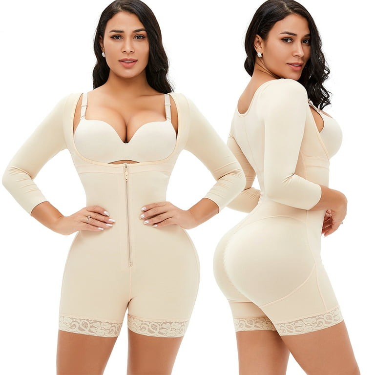 Garteder Shapewear for Women Long Sleeve Slimmer Waist Tummy Control Fajas  Colombianas Full Body Shaper Zipper Open Bust Bodysuit