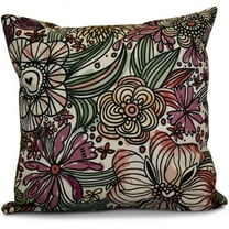 Simply Daisy Zentangle Floral Floral Print Outdoor Pillow