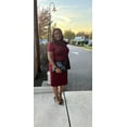 thumbnail image 4 of HAHDAXIA Femmes Mode Peplum Bodycon Manches Courtes Arc Club Volants Crayon Partie Robe, 4 of 6