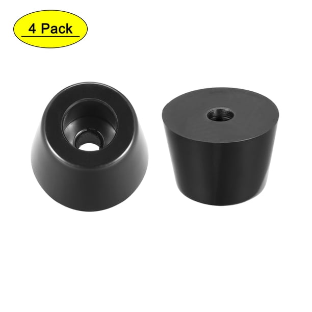 Uxcell 4 piezas de almohadillas de goma con arandela de metal negras 36x28x25mm
