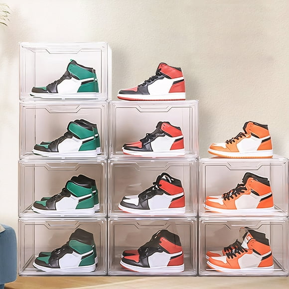 Peggybuy Shoes Container Bin Shoe Storage Organizer Sneaker Display Case for Home Storage