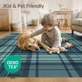 thumbnail image 4 of ODIKA 5'x7' Washable Area Rug Easy Care, Non-Shedding, Pet Friendly, Lime Crisp Striped Geometric Stepped Bands Structured Layout for Small Living Room, Bedroom, 4 of 7