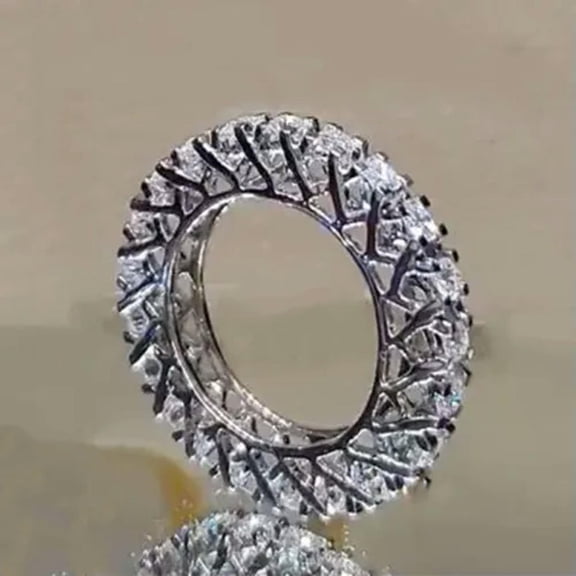 Women Jewelry Pretty Cubic Zircon 925 Silver Rings Wedding Band Sz 6-10