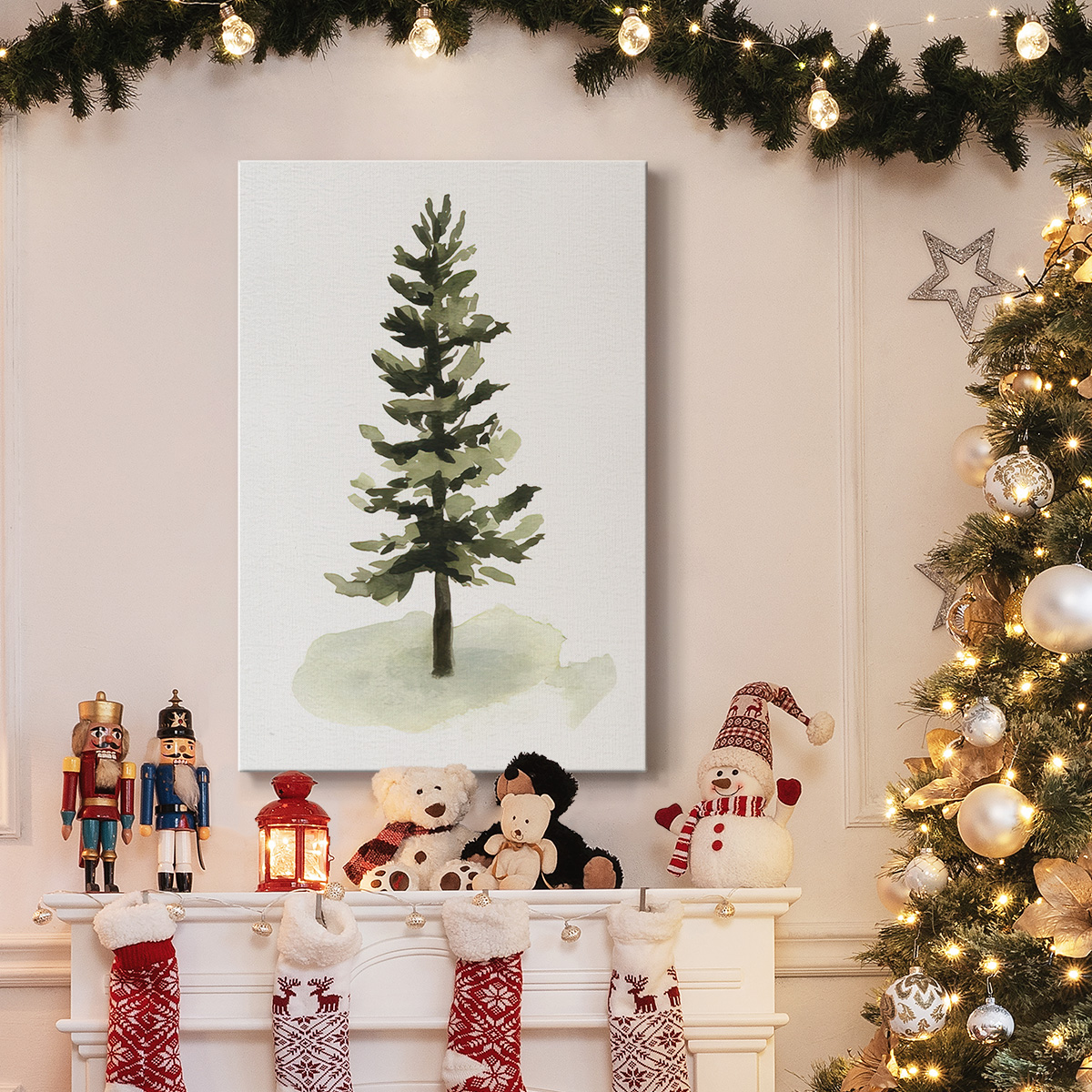 Watercolor Pine II- Gallery Wrapped Canvas