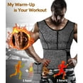 thumbnail image 4 of Vaslanda Neoprene Sauna Suit for Men Waist Trainer Vest Zipper Body Shaper Tank Top with Double Adjustable Belts, 4 of 7