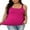 Pink, variant on Sociala Plus Size Square Neck Slim Camisole For Women Adjustable Straps Stretch Tank Tops