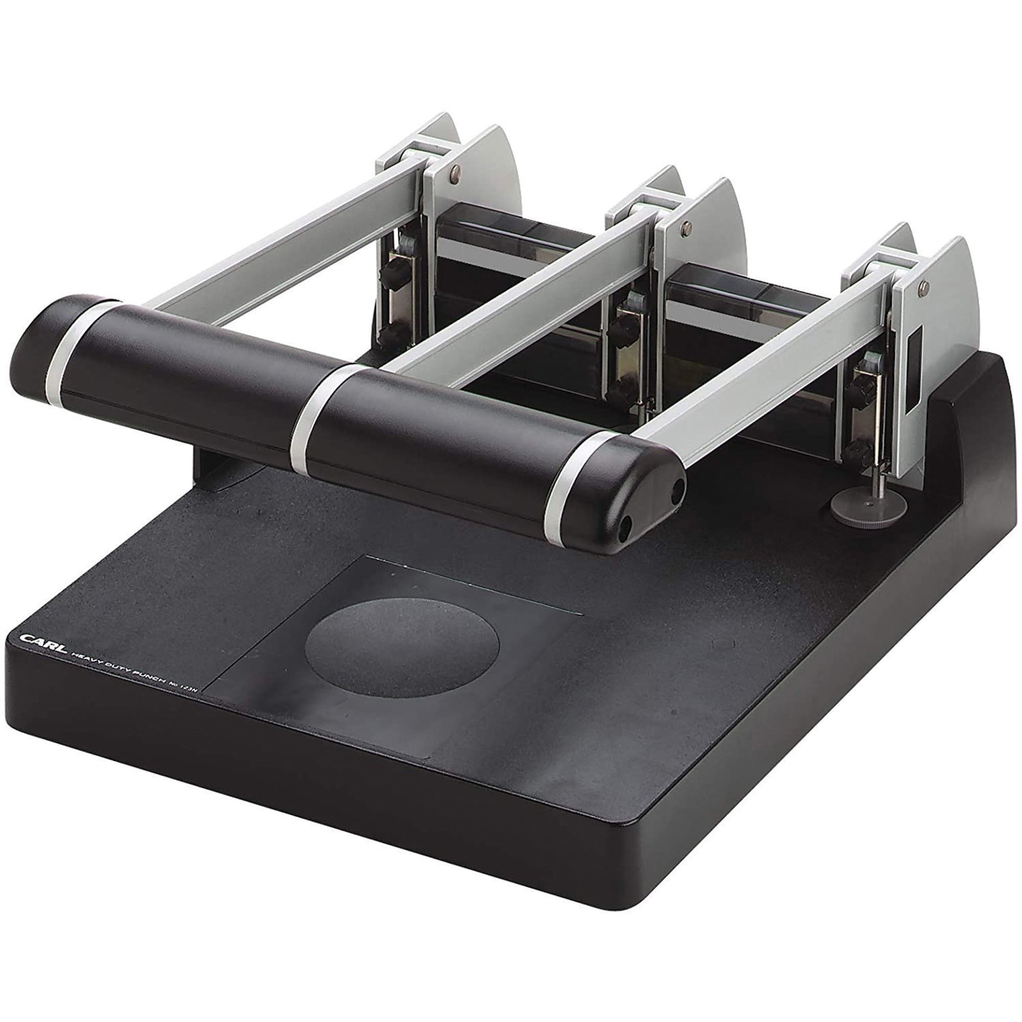 CARL, CUI63150, 150-Sheet Heavy Duty 3-hole Punch, 1 Each, Silver,Blue