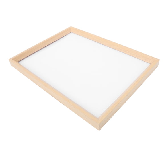 OUNONA Khaki Wood Soccer Display Case Frame with Clear Glass for Memorabilia