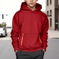 thumbnail image 2 of ZXLBBD Boys Hooded Sweatshirt with Front Pocket Solid Color Oversized Pullover for Kids Youth Athletic Comfort Loose Casual Schoolwear, 2 of 4