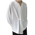 thumbnail image 1 of Tshirts Shirts for Men Button Down Simple Comfortable Solid Color Collar Long Sleeve Black Beach Fall Clothes for Men size XL, 1 of 9