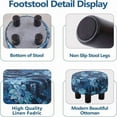 thumbnail image 3 of DECMAY Round Linen Ottoman Foot Stool – Padded Footrest with Non-Skid Pine Legs for Couch, Desk, Dorm, Office, 3 of 6