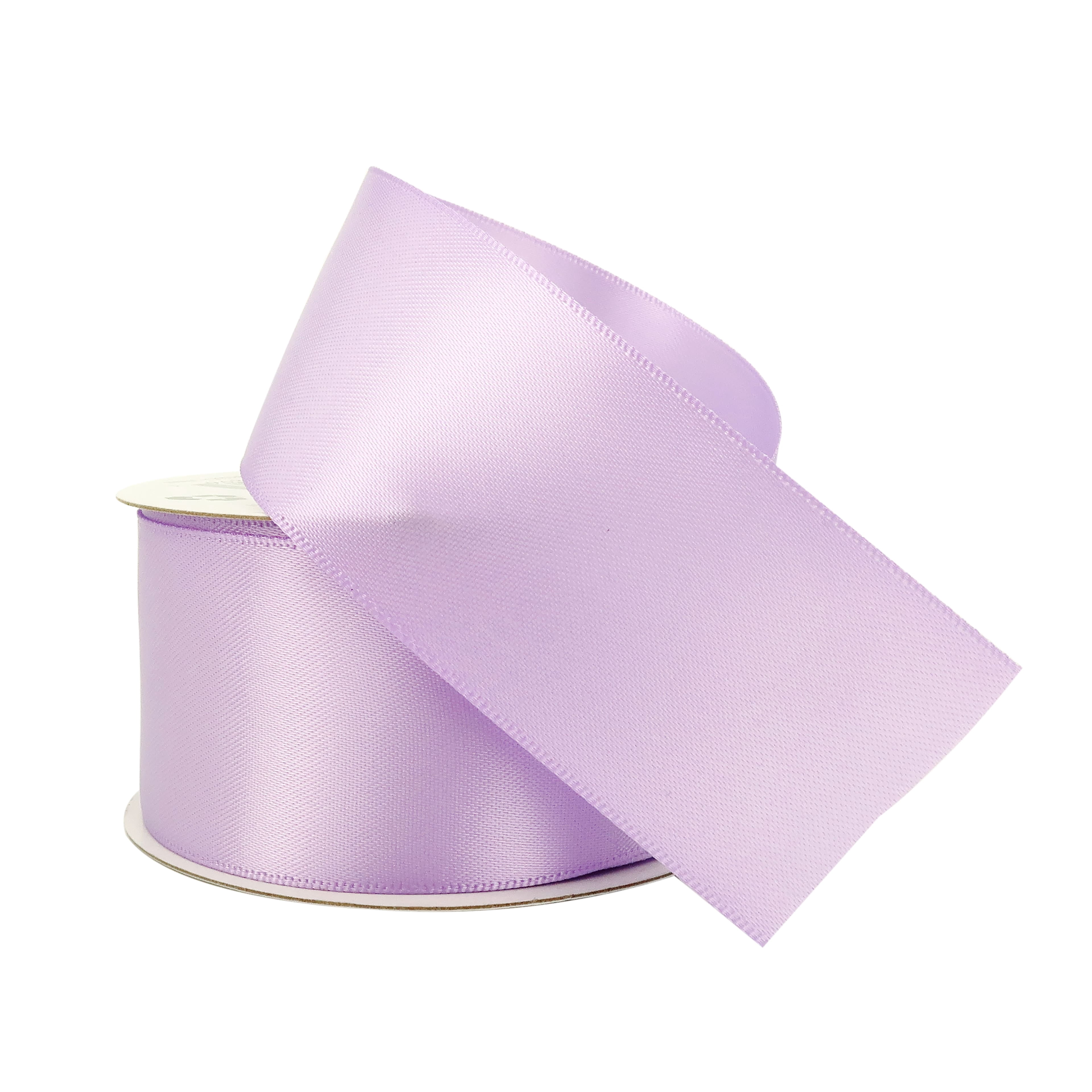 1.5" x 3yd. Lavender Satin Ribbon by Celebrate It â€“ Non-Wired Woven Selvage Edge - Ideal for Gift Wrapping - Crafts & Decor - 12 Pack