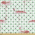 thumbnail image 2 of Ambesonne Retro Fabric by the Yard Upholstery, Flamingo Birds Polka Dots, 1 Yard, Pale Pink White, 2 of 5