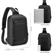 VGOAL Anti-Theft Laptop Sling Backpack - Waterproof 13 Hiking Daypack for Men with USB Port - Perfect for Travel and Camping-Black