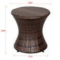 thumbnail image 3 of Outdoor Bistro Tables Wicker Side Table for Patio Garden Round Rattan Desk All Weather Brown, 3 of 7